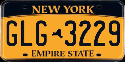 NY license plate GLG3229