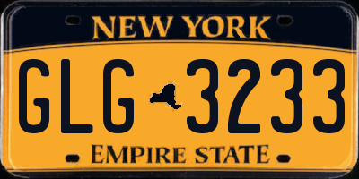 NY license plate GLG3233