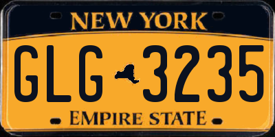 NY license plate GLG3235