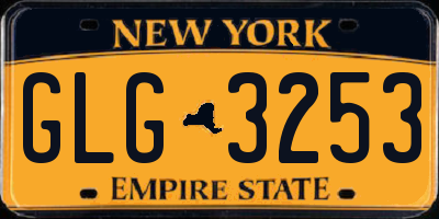 NY license plate GLG3253