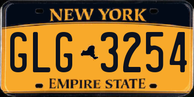 NY license plate GLG3254