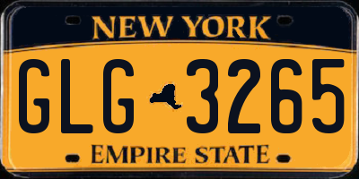 NY license plate GLG3265