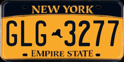 NY license plate GLG3277