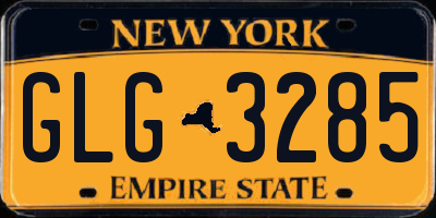 NY license plate GLG3285