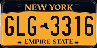 NY license plate GLG3316