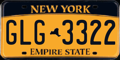 NY license plate GLG3322