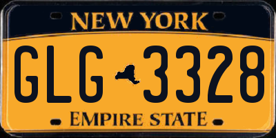 NY license plate GLG3328