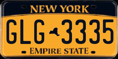 NY license plate GLG3335