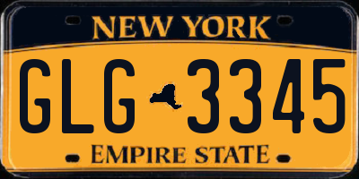 NY license plate GLG3345