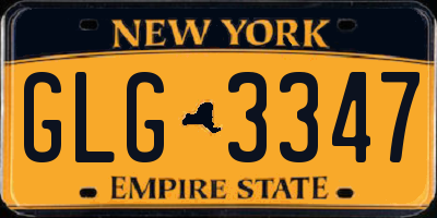 NY license plate GLG3347