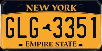 NY license plate GLG3351
