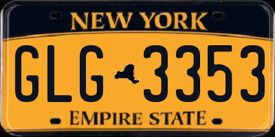NY license plate GLG3353