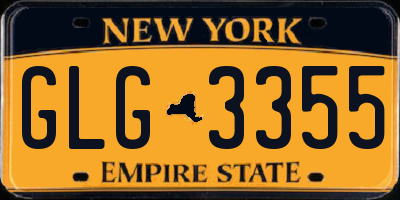 NY license plate GLG3355