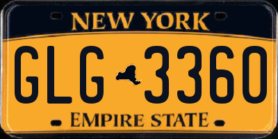 NY license plate GLG3360