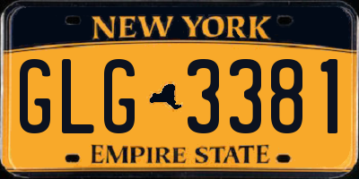 NY license plate GLG3381