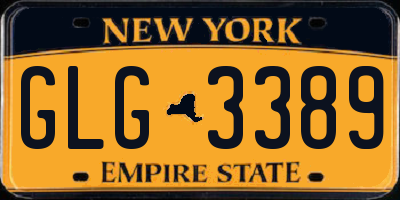 NY license plate GLG3389