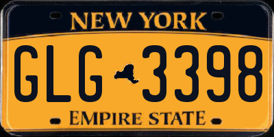 NY license plate GLG3398