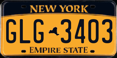 NY license plate GLG3403