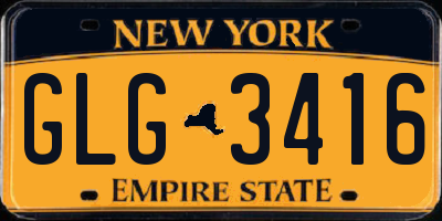 NY license plate GLG3416