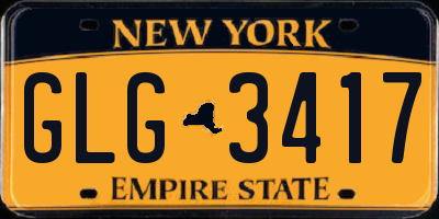 NY license plate GLG3417