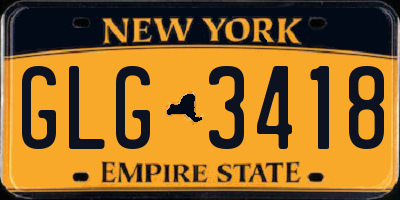 NY license plate GLG3418