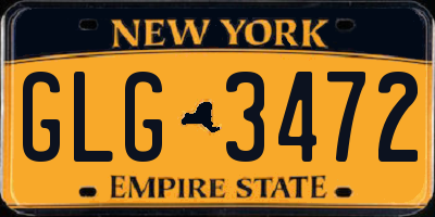 NY license plate GLG3472