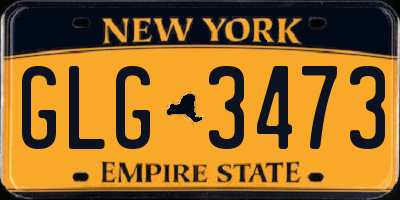 NY license plate GLG3473