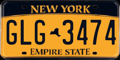 NY license plate GLG3474