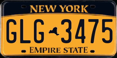 NY license plate GLG3475