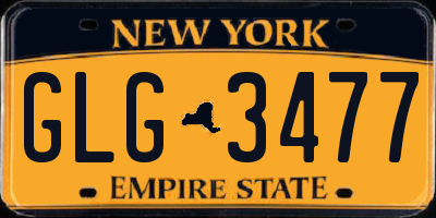 NY license plate GLG3477