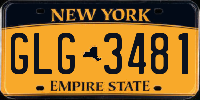 NY license plate GLG3481