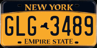 NY license plate GLG3489
