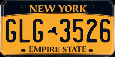 NY license plate GLG3526