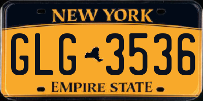 NY license plate GLG3536