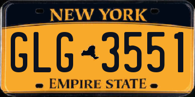 NY license plate GLG3551