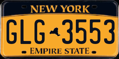 NY license plate GLG3553