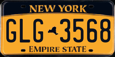 NY license plate GLG3568