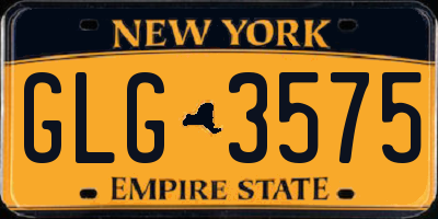 NY license plate GLG3575