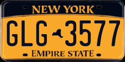 NY license plate GLG3577