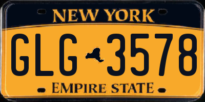 NY license plate GLG3578