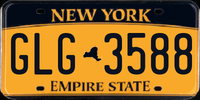NY license plate GLG3588