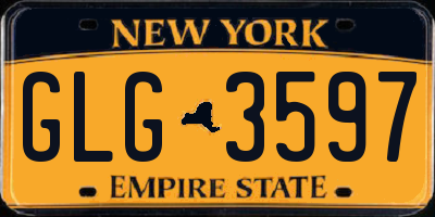 NY license plate GLG3597