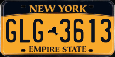 NY license plate GLG3613