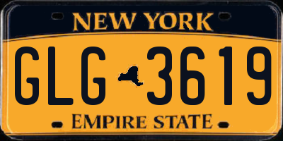 NY license plate GLG3619