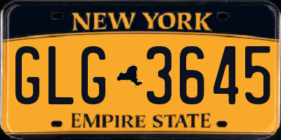 NY license plate GLG3645