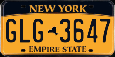 NY license plate GLG3647