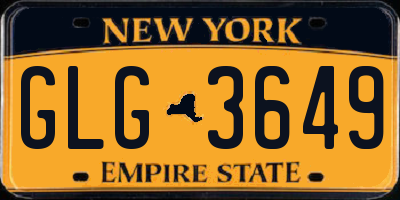 NY license plate GLG3649