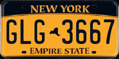 NY license plate GLG3667