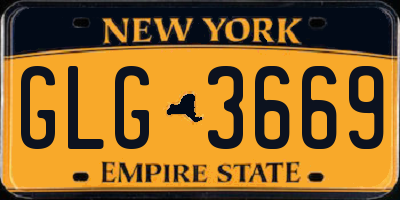 NY license plate GLG3669