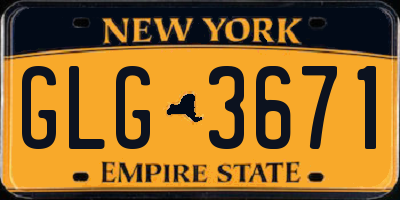 NY license plate GLG3671